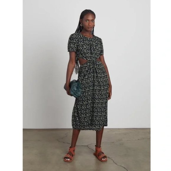 NWT Who What Wear Plisse Collection Drew Cutout Twist Midi Dress Daisy Floral Me - Picture 7 of 7